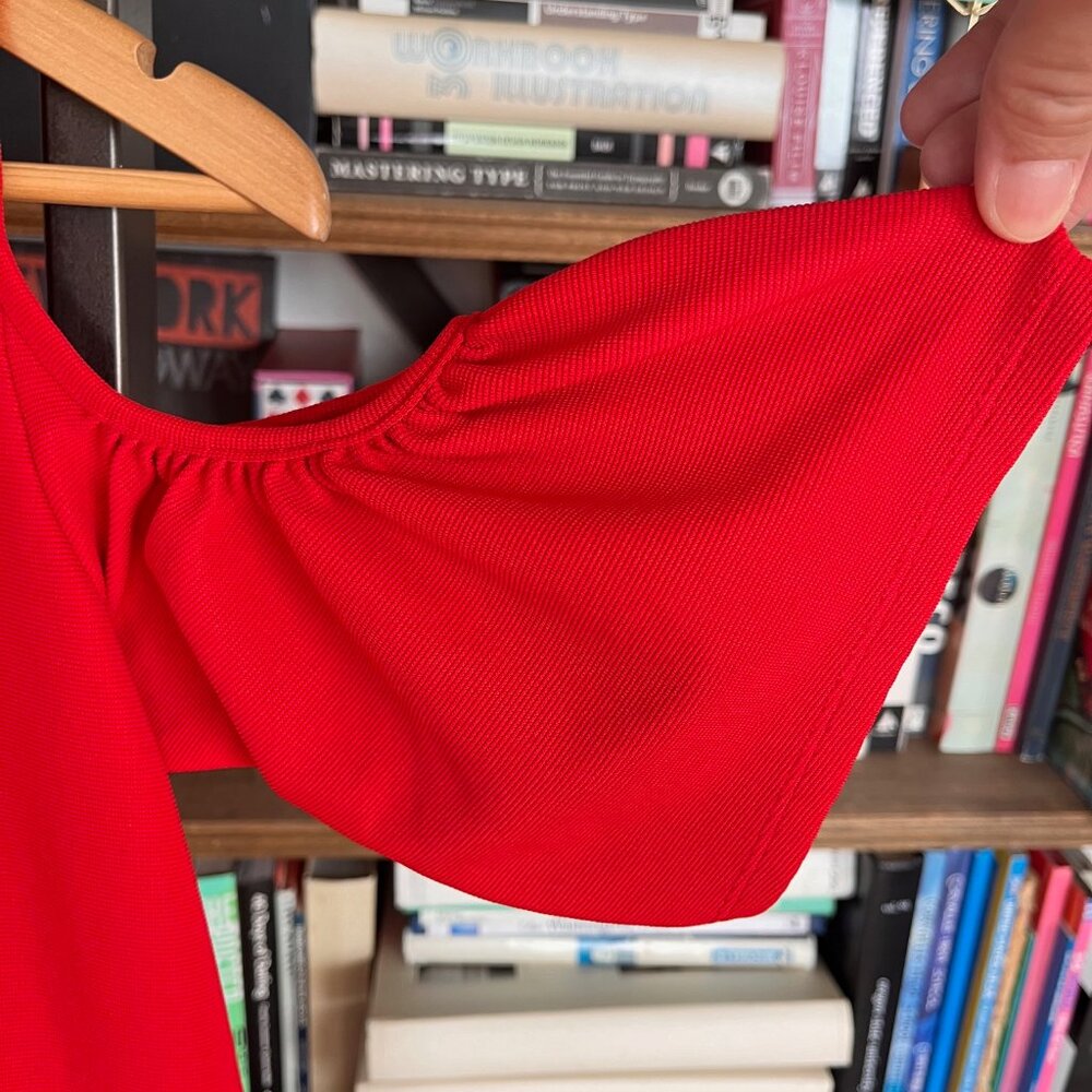 Zara Basic Collection Women's Red Cold Shoulder B… - image 4